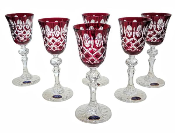 Ruby krystal likørglas 60 ml Krata Oliwka