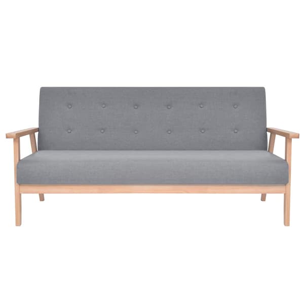 vidaXL 3-personers stofsofa lysegrå