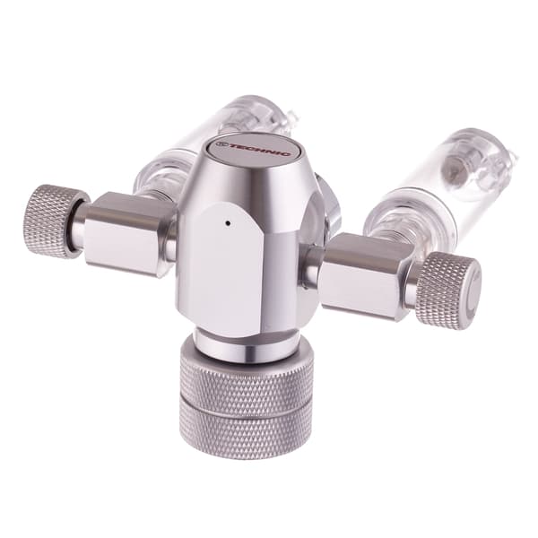 CO2-reducer til AKVARIUM Bobletæller Regulator til to akvarier Manometer