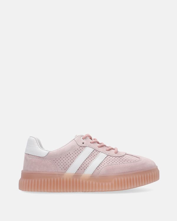 Lyserøde perforerede ruskindssneakers Lyserøde perforerede ruskindssneakers 39