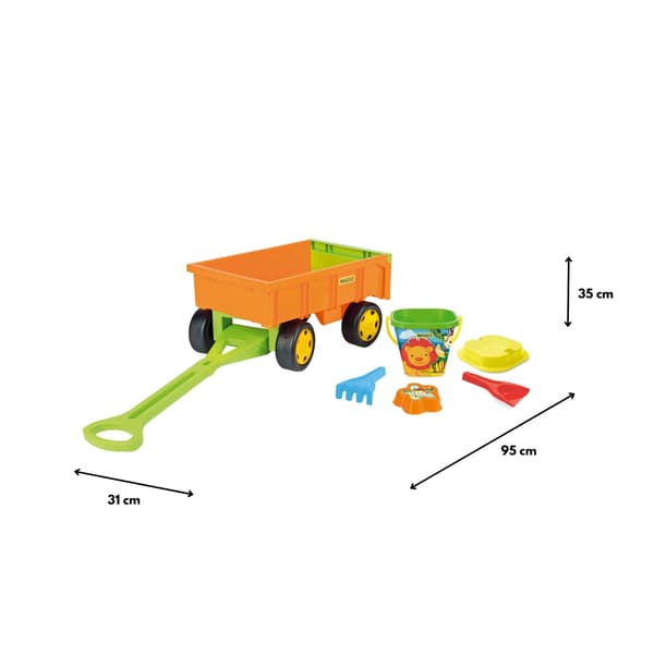 Kæmpevogn/trailer med sandkit 10952