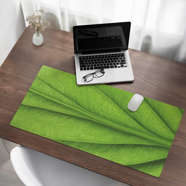 Leaf Desk musemåtte til tastatur og bærbar computer nærbillede 100x50 cm