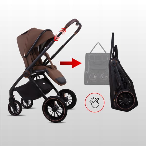 BabyLux CASTOR 2-i-1 klapvogn, gondol, let, foldbart sæt