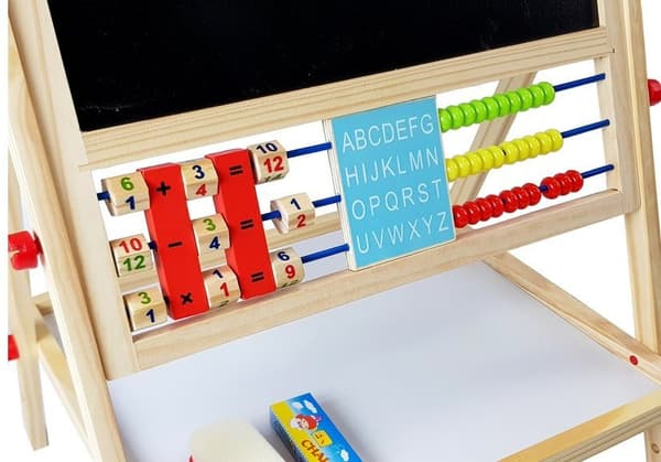Træ kridttavle abakus ur magnetiske tal