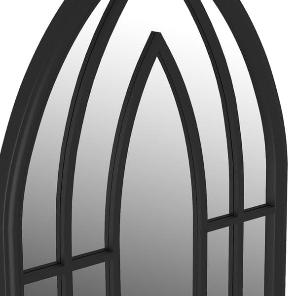 vidaXL indendørs spejl, sort, 100x45 cm, jern