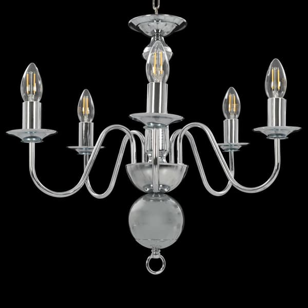 vidaXL Ljuskrona, Silver, 5 E14-lampor