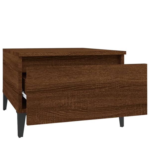 vidaXL sidebord brunt egetræ 50x46x35cm træbaseret materiale