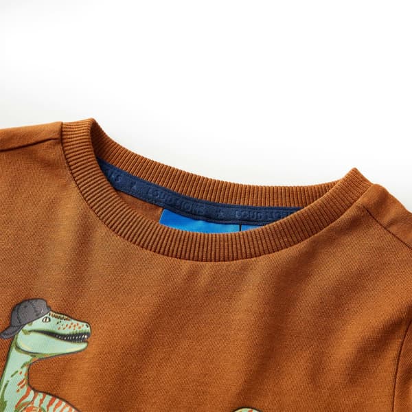 Børne langærmet T-shirt, cognac, 116
