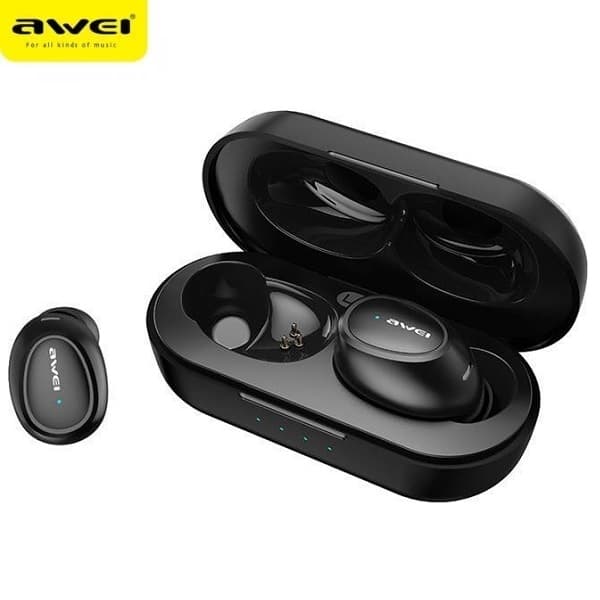 AWEI Bluetooth 5.0 T16 TWS hovedtelefoner + dockingstation sort