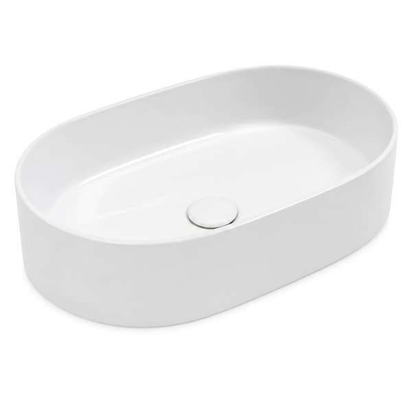 Oval bordvask 50×30 cm hvid - Aquaterris