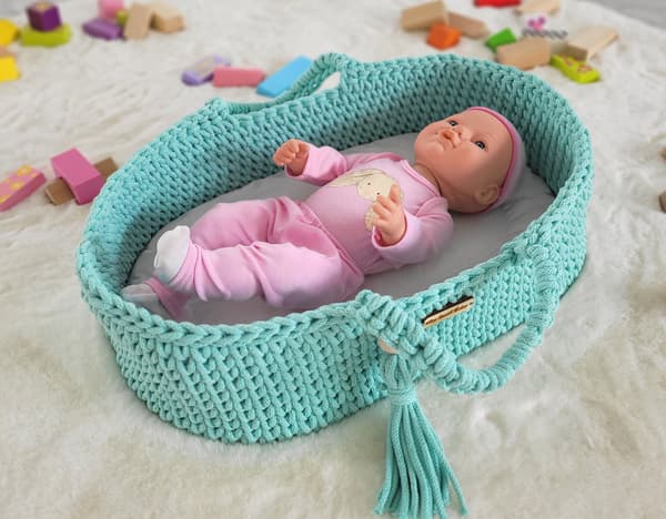 Moses Basket BOHO Bomullsdockbärare - Mint