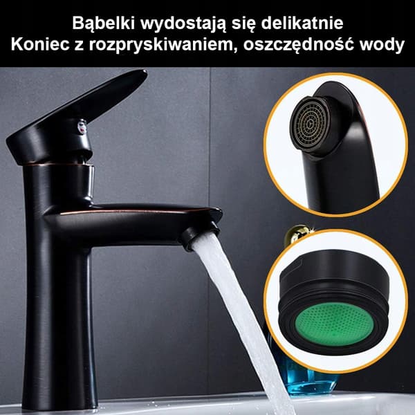 Vattenbesparende kransamler luk EKO 24mm sort