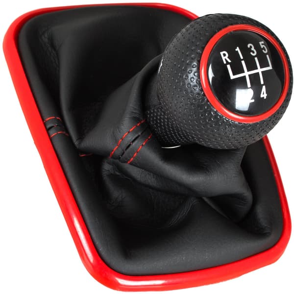VW Golf IV 97-06 gearknop og gearbyteskjold med rød ramme