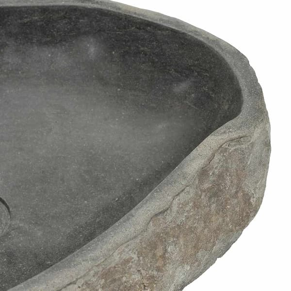 vidaXL håndvask i flodsten, oval, (45-53) x (34-41) cm