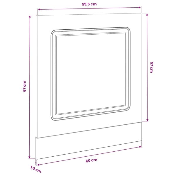 vidaXL Diskmaskinspanel Kalmar vit 60x1,5x67 cm