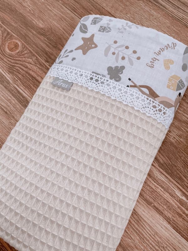 Filt / våffelfilt 75x100 Boho Forest beige