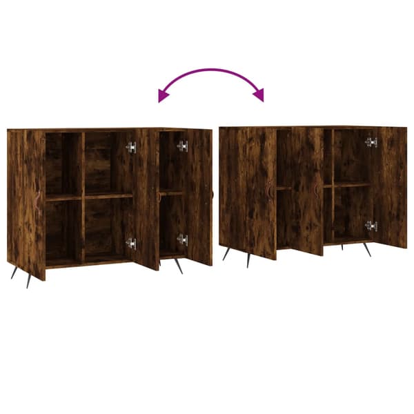 vidaXL skab røget eg 90x34x80 cm træbaseret materiale