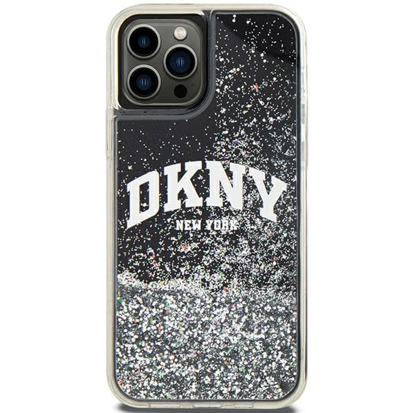 DKNY Liquid Glitter Big Logo-cover til iPhone 12/12 Pro, sort