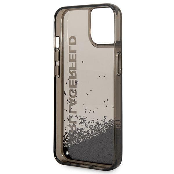 Karl Lagerfeld Liquid Glitter Elong-cover til iPhone 14 Plus, sort