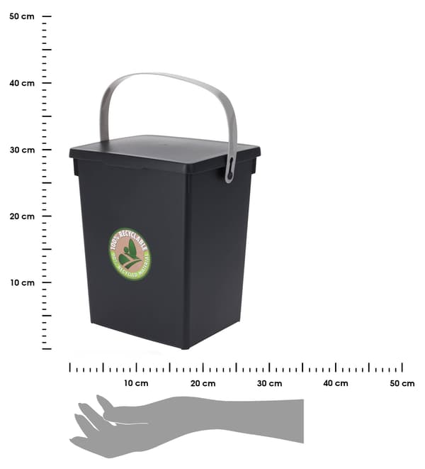 Papperskorg med lock, antracit, 5,5 l