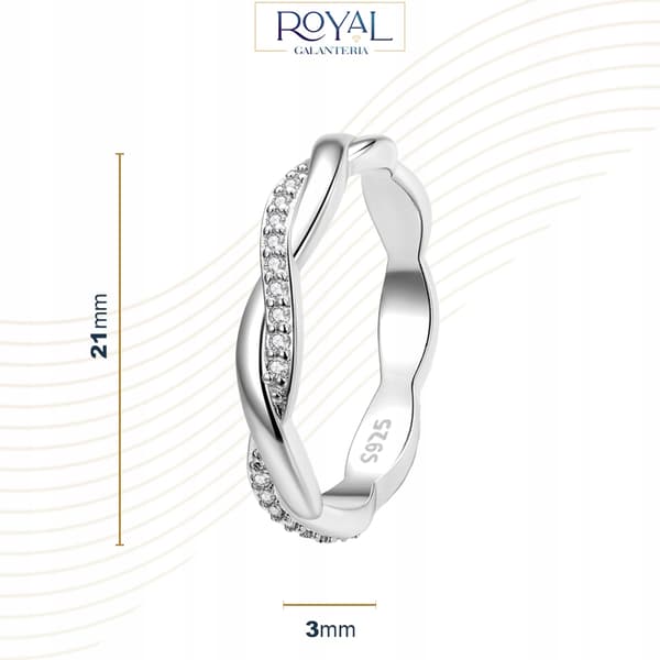 Silver flätad ring pr 925 storlek 16