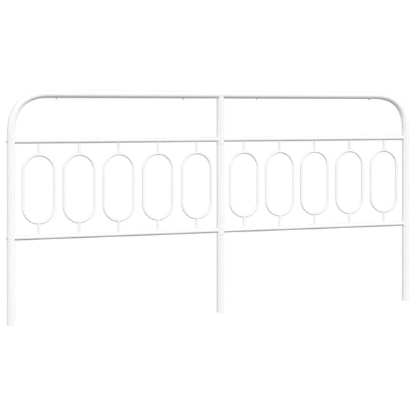 vidaXL metalsengegavl, hvid, 200 cm