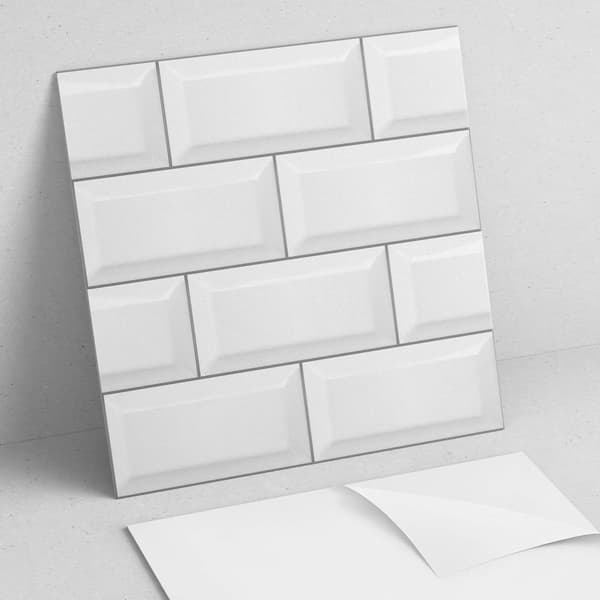 Nem montering af vinylflisesæt 4x50x50 cm murstensmønsterfliser