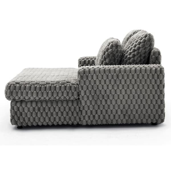 KOBEL Grå plysch modern soffa lounge fåtölj