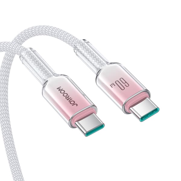 Crystal-Clear-serien 60W USB-C - USB-C 1,2m kabel - hvid
