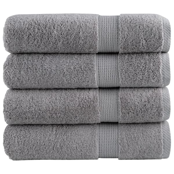 vidaXL Premiumhanddukar SOLUND, 4-pack, grå, 50x100 cm