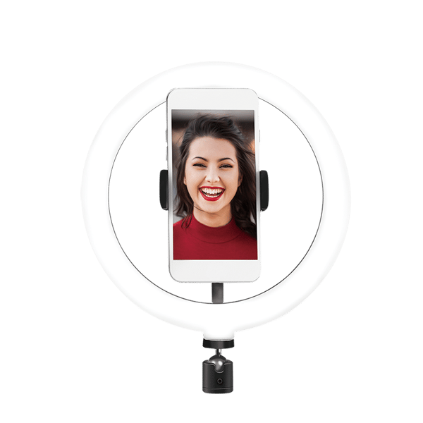 LogiLink LED-ringlampe til smartphone med 360° kuglehovedholder