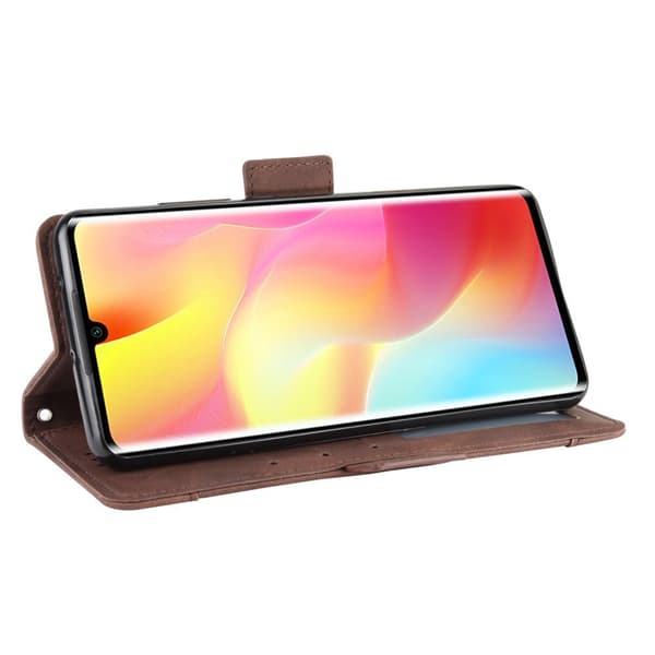 Flip-cover til Xiaomi Mi Note 10 Lite, kortholder, brun
