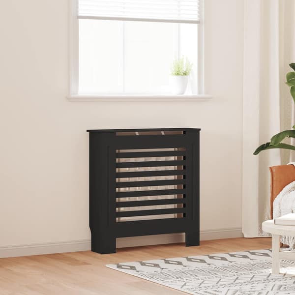 vidaXL Radiatorskydd, MDF, Svart, 78 cm