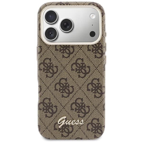 Guess 4G Script MagSafe -kotelo iPhone 17 Prolle, ruskea