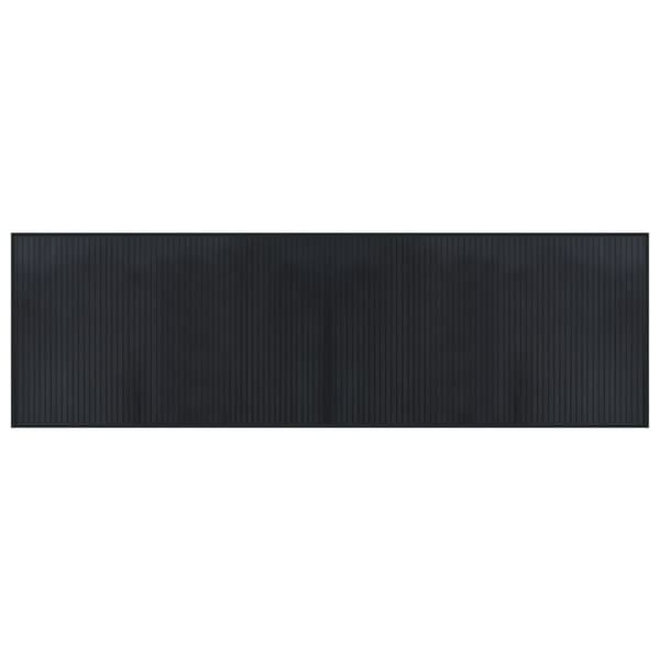 vidaXL Suorakulmainen matto, musta, 60x200 cm, bambu
