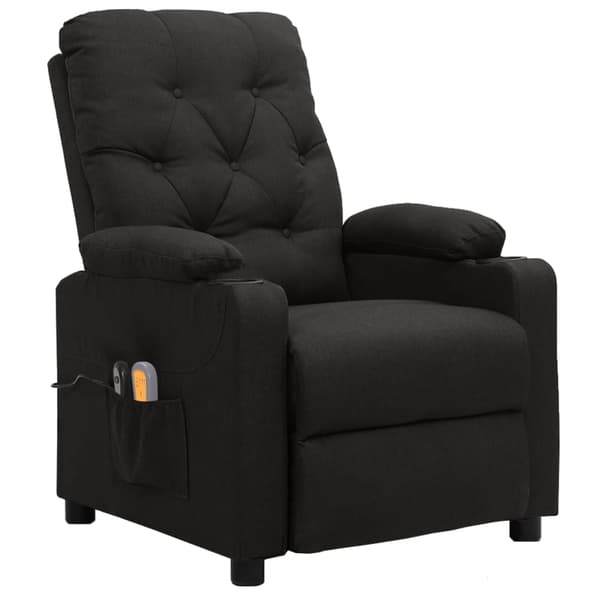vidaXL elektrisk massagestol, sort, stof
