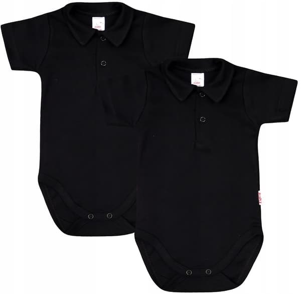 KR-body poolokauluksella, 2 kpl, musta, koko 92, nilkkurit