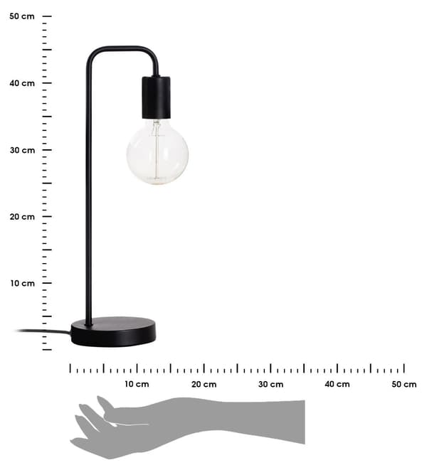Keli skrivebordslampe sort 45 cm