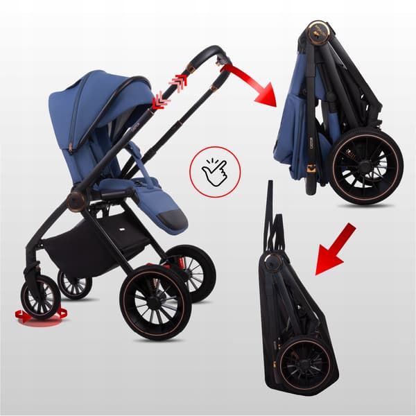 BabyLux CASTOR 2-i-1 klapvogn, gondol, let, foldbart sæt