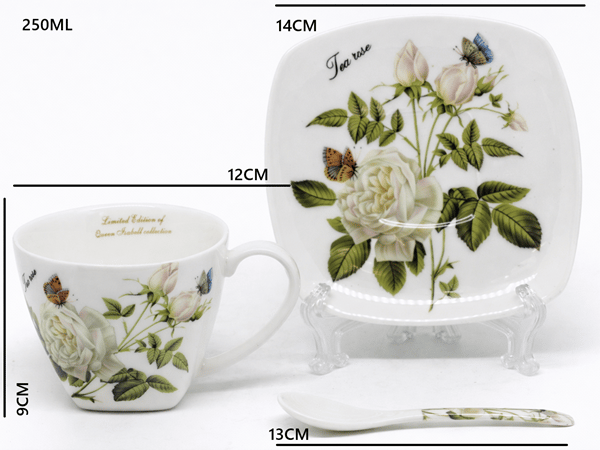 White Rose porslinskopp 250 ml + Queen Isabell fat som present