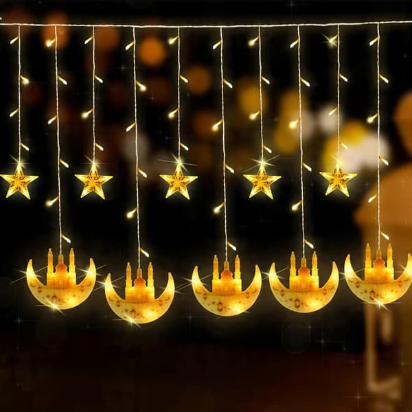 Herefun 3,5m Ramadan LED-lys - 8 tilstande, måne og stjerner