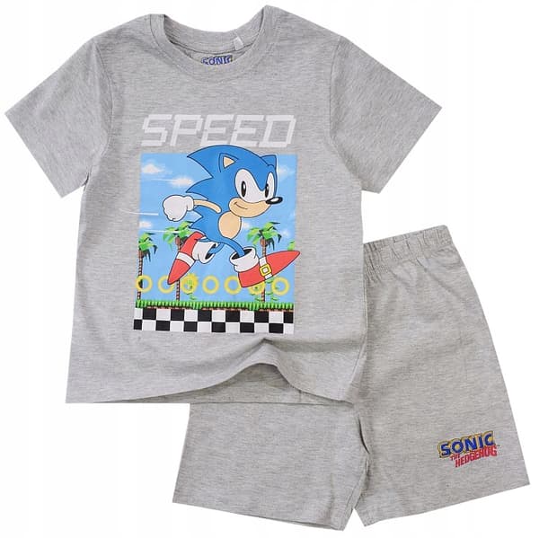 Sonic drengepyjamas med korte ærmer grå 110