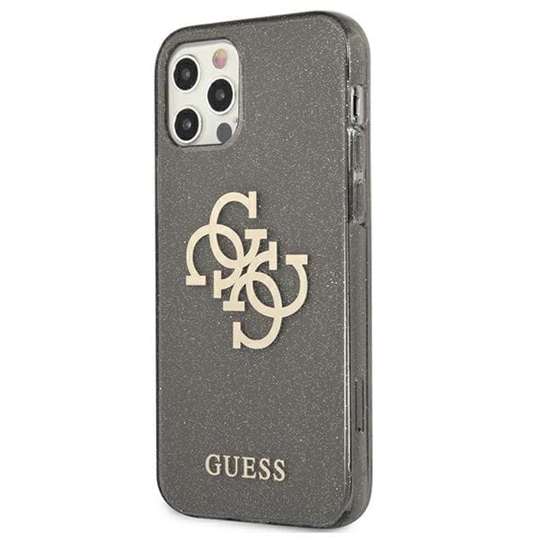 Guess 4G stort logo-cover til iPhone 12 Pro Max, sort