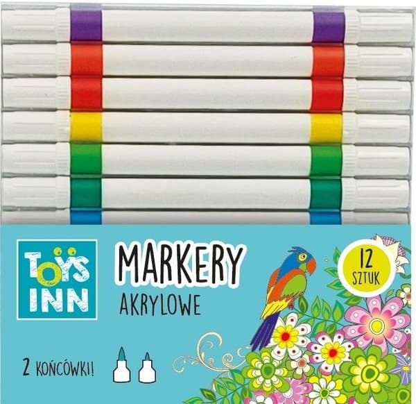 Akrylpennor 2 spetsar 12 st STnux
