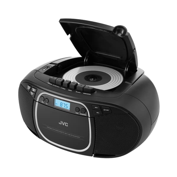 JVC Ghettoblaster RC-E451B Bluetooth 5.0 CD USB FM kassettebånd 2×1.6 W