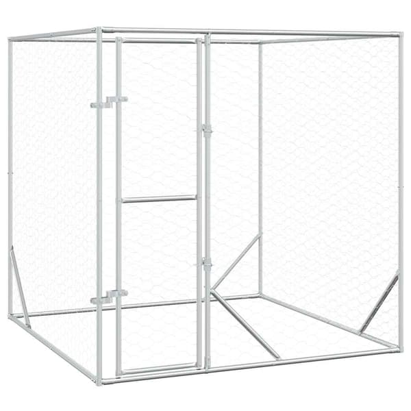 vidaXL Ulkokoirahäkki, 2x2x2 m, Sinkitty teräs