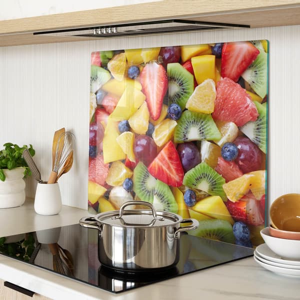 Dekorativ serveringsbricka i glas för snacks, hackad frukt, 60x52 cm