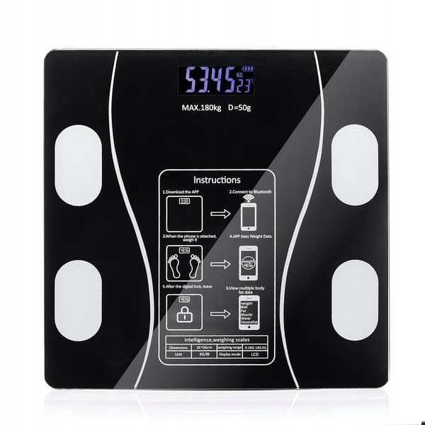 BADRUMSVÅG elektronisk analytisk BMI Bluetooth glas LCD SMART