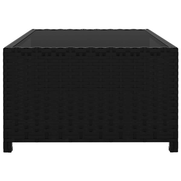 vidaXL liggestole med bord, sæt med 2, polyrattan, sort