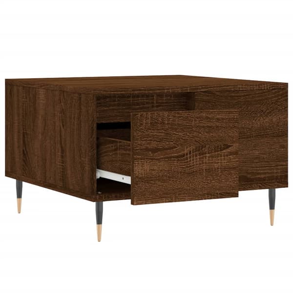 vidaXL sofabord brunt egetræ 55x55x36,5 cm